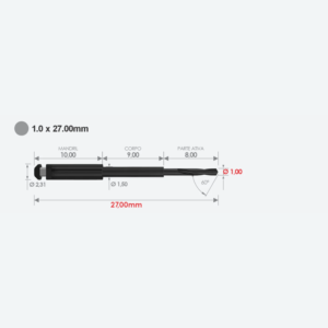 Broca EG DSM 1.0×27mm para Endodontia Guiada